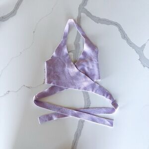 3/$20⚡️ Tiger Mist Liliac Purple Wrap Around Halter Neck Cropped Top Going Out